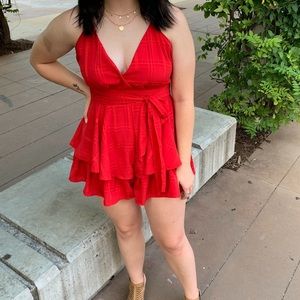 Princess Polly red romper